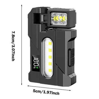 EDC Keychain Flashlight, USB-C Rechargeable, IPX5 Waterproof, 7 Lighting Modes