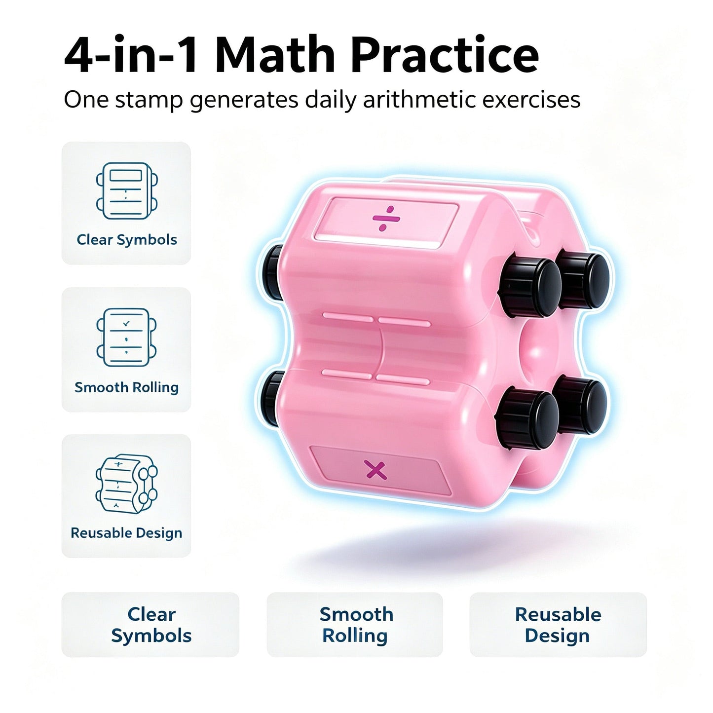 4-In-1 Math Practice Roller Stamp