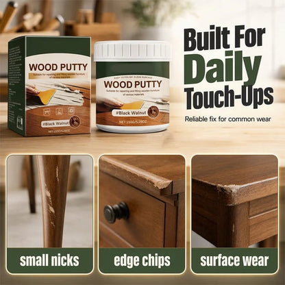 🚪Wood Repair Filler Putty – Fills Cracks & Chips, Smooths Surfaces, Blends with Dark Wood