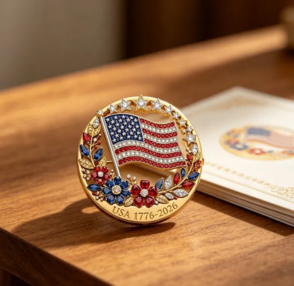 America 250th Anniversary Brooch – Patriotic Commemorative Pin for 2026 Celebration