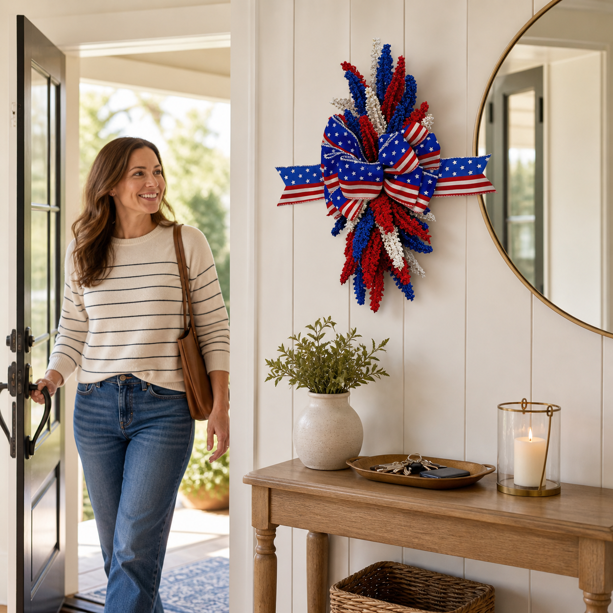 Patriotic Bow Hanging Ornament for Festival Decoration