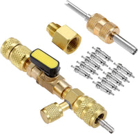 For home air conditioning with 10 Valve Cores + 2 Adapters + 1 Wrench