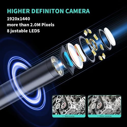 16.4ft Waterproof Endoscope Camera with LED Light for Smartphones