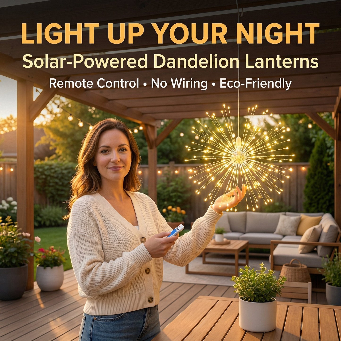 🎆 4-Pack Solar Fireworks Lights — 480 LEDs IP65 Waterproof Outdoor Garden Lights 💦