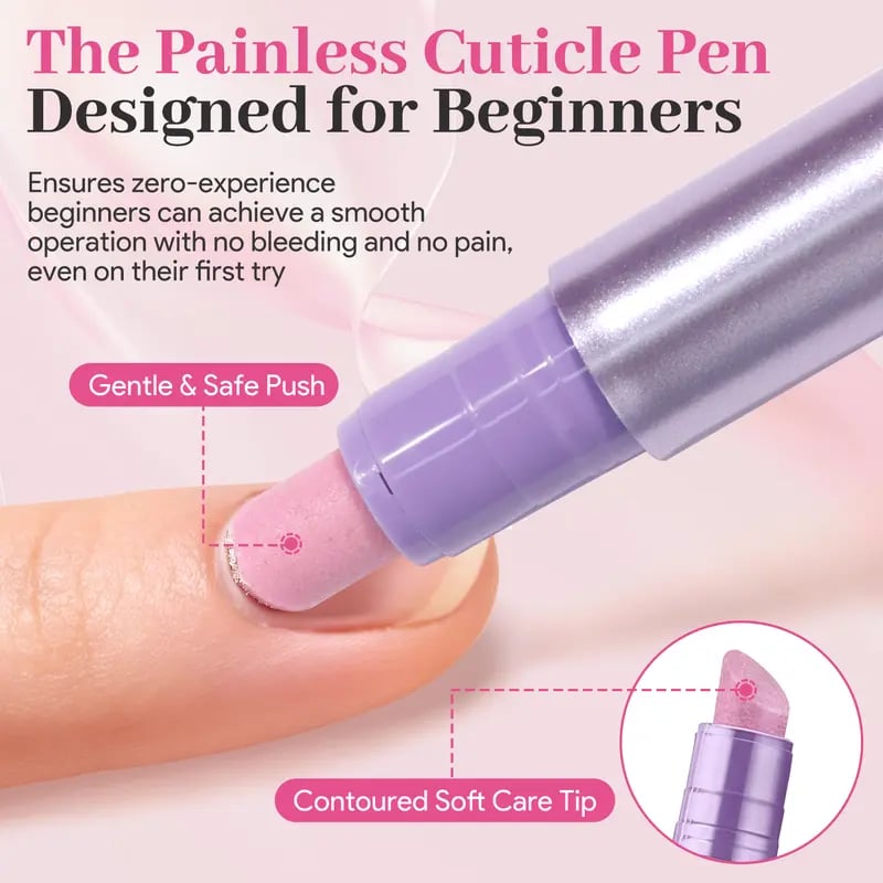 Ceramic Cuticle Oil Pusher Pen, Nourishing Essential Oil for Dry & Damaged Nails