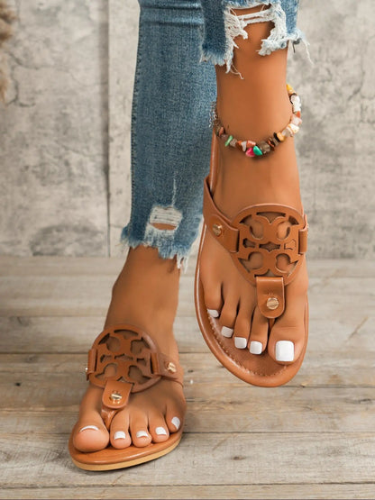 Women's Fashionable Plain Color Slide Sandals, Casual Comfortable Flat Sandals,Boho Casual Sandals