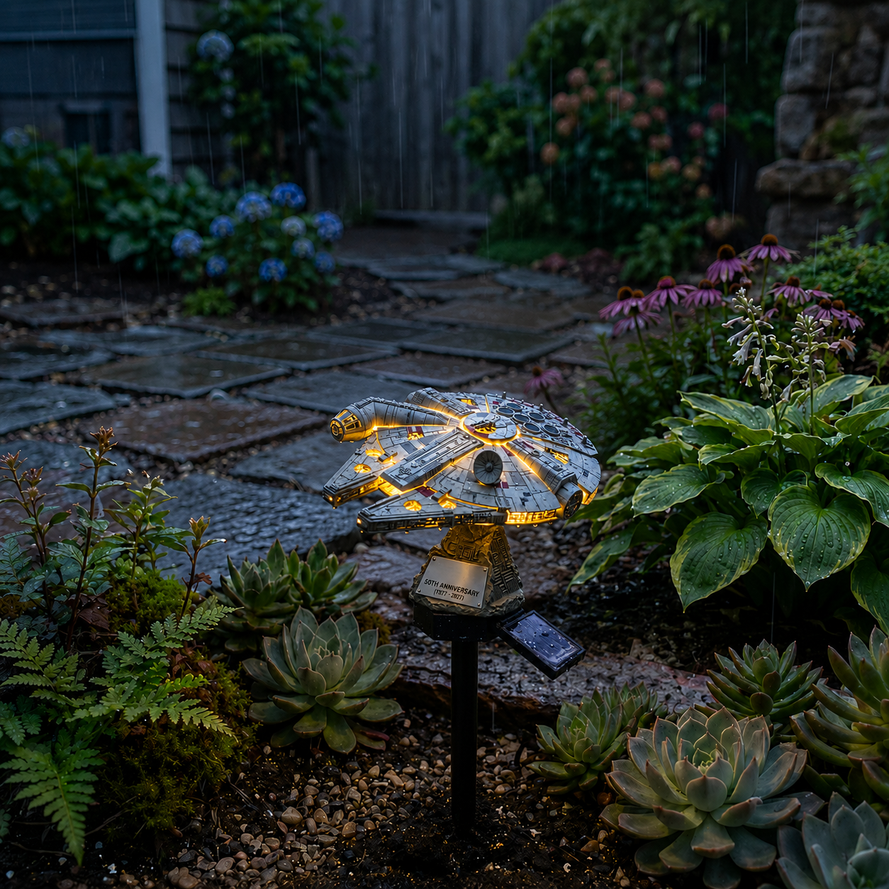 🌌🔥Sci-Fi Starship Solar Garden Light