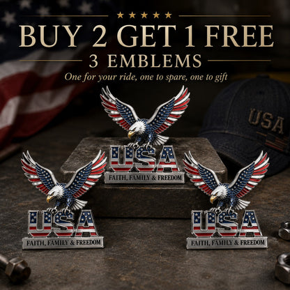 Patriotic 250th Anniversary-Inspired Metal Emblem Decor