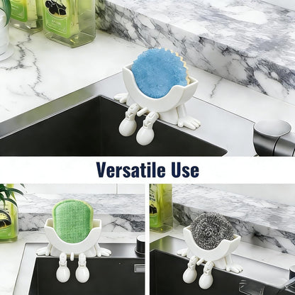 🔥🔥Cute Hanging Sponge Holder with Drainage,3D Printed Kitchen Funny Sponge Stand for Sink