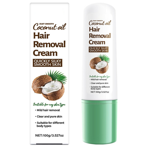Coconut Oil Depilatory Cream,Gentle Hair Removal for All Skin Types