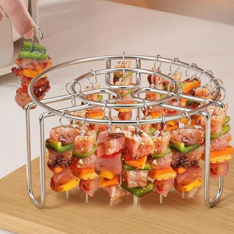 🔥 Air Fryer Skewer Rack – Stainless Steel Vertical Kebab Holder🍢