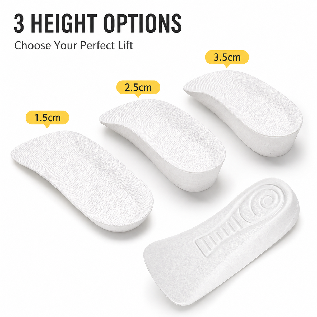 Invisible Lift Insoles – Cushioned Height Boost Inserts for Daily Comfort