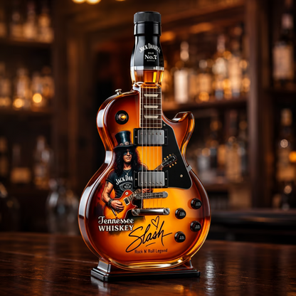 Vintage Sunburst Guitar Shaped Figurine Spirit Decanter Bottle