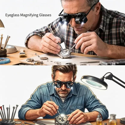🔍LED Magnifying Glass with Light & Stand – 10X/20X Hands-Free Magnifier for Soldering, Electronics Repair, Watch Repair & Miniature Painting🛠️