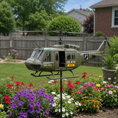 Vietnam Veteran UH-1 Helicopter Wind Spinner 🚁