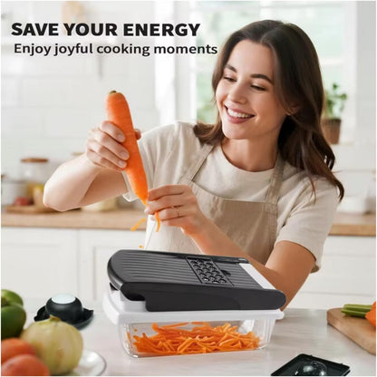 New -Series All -in-One,7 Blade Vegetable Chopper,Food Chopper,Vegetable 15 in 1 Slicer,Cutter Dicer,Mandoline Slicer for Kitchen,Multifunctional Kitchen Gadgets set with Container