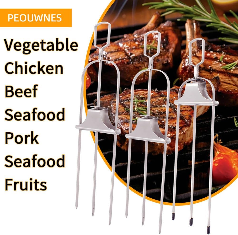 3-Way Stainless Steel BBQ Skewers