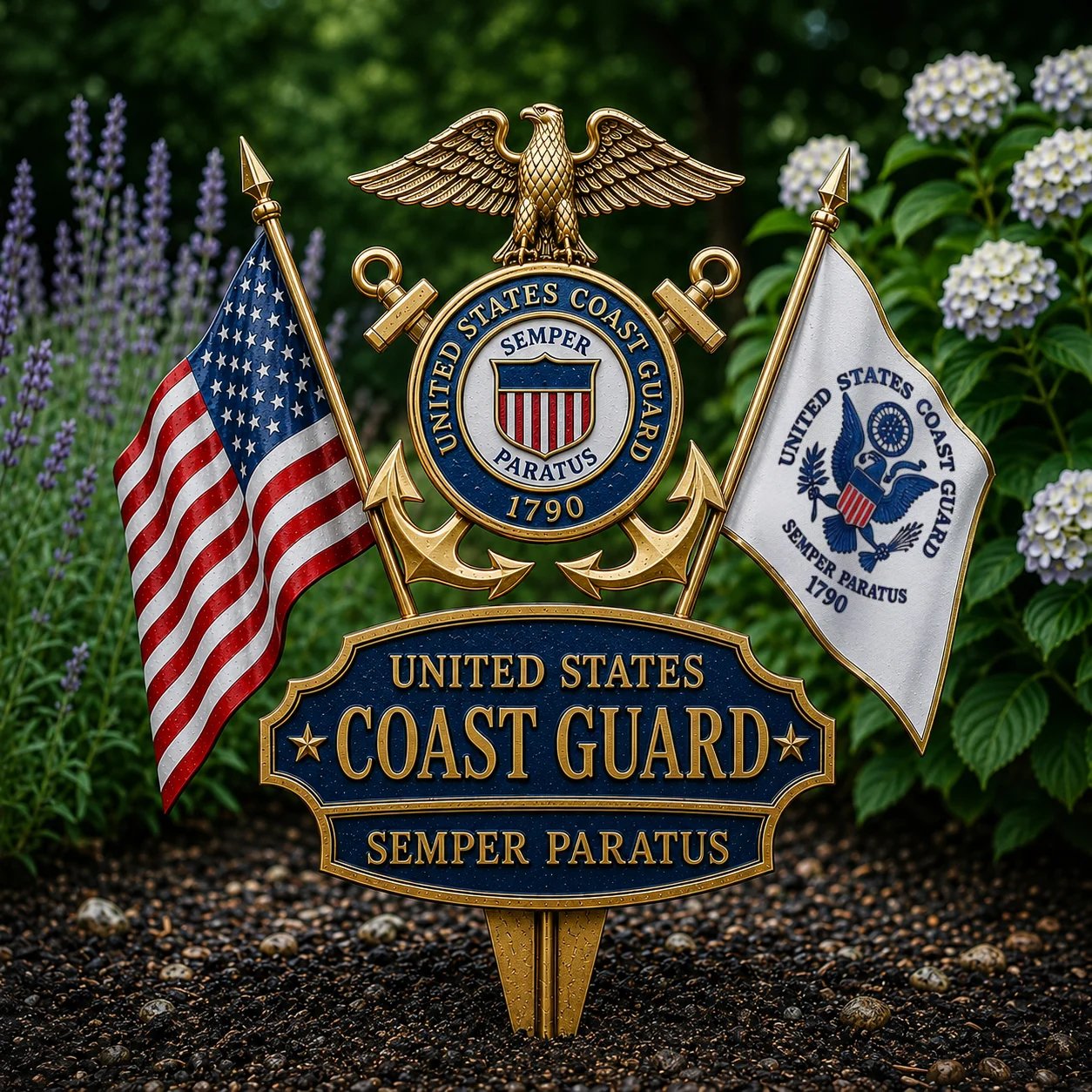 🎖️US Military Branch Tribute Garden Stake Collection