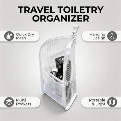 Free-Standing Clear Hanging Toiletry Bag, Foldable Waterproof EVA Cosmetic Organizer