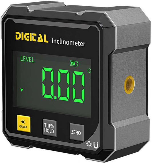 Digital Angle Finder, 4-Side Magnetic Gauge, Laser Inclinometer for Woodworking & Hanging