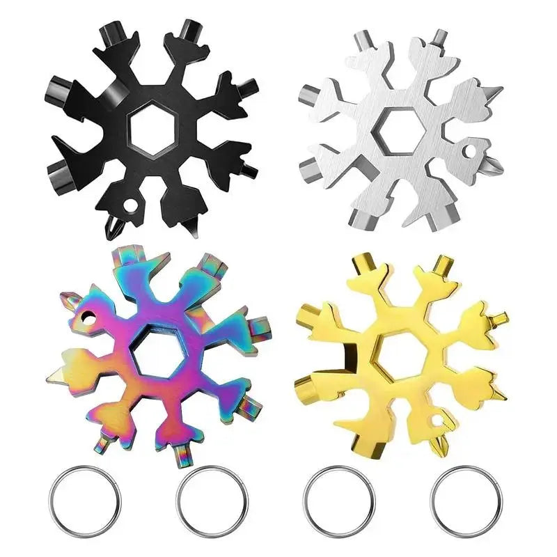 Viral 18-in-1 Snowflake Multi-tool  Stainless Steel Portable Wrench | All-in-One Screwdriver & Bottle Opener | Must-Have Survival Gadget