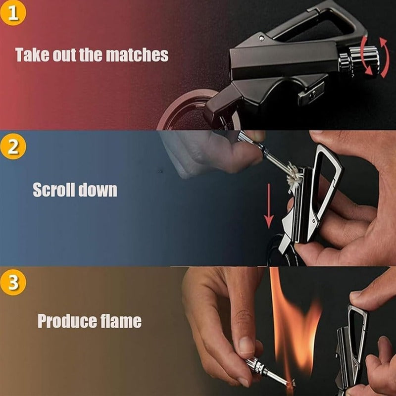3-in-1 Kerosene Match Keychain