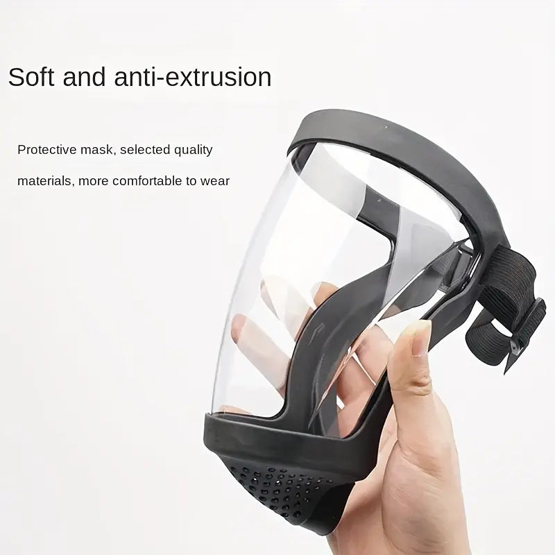 Transparent Adjustable Full-Face Shield | Durable Safety Visor, Heat & Impact Resistant for Work, Kitchen & Outdoor