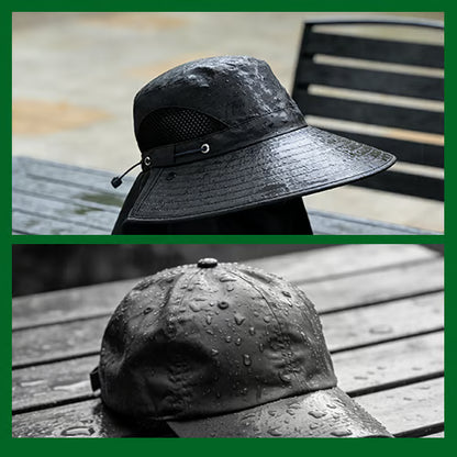 Wide Brim Sun Hat, Men's Safari Hat,  360° Sun Protection, UPF50+, Shade Hat, Insect Repellent, Mesh, Breathable, UV Protection