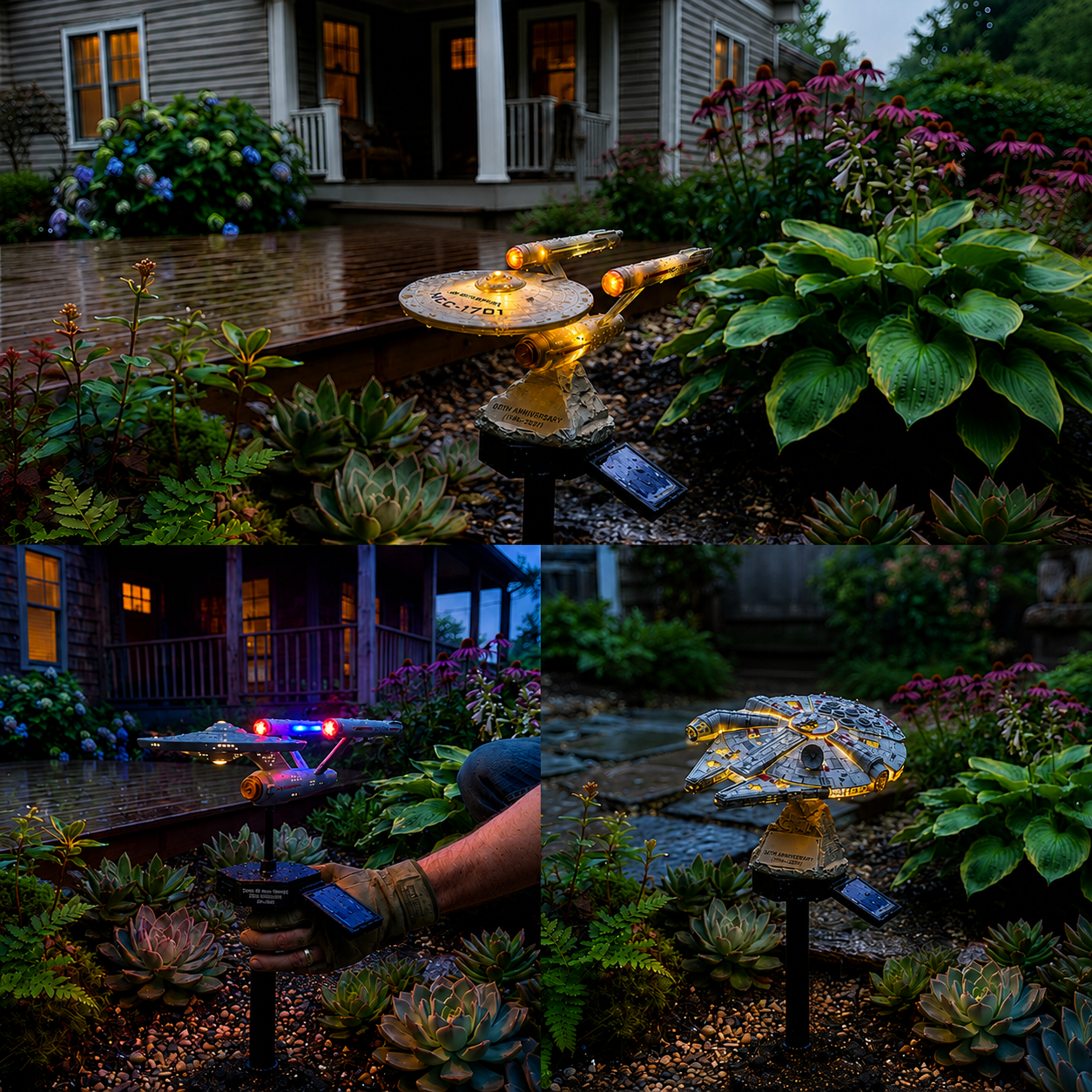 🌌🔥Sci-Fi Starship Solar Garden Light
