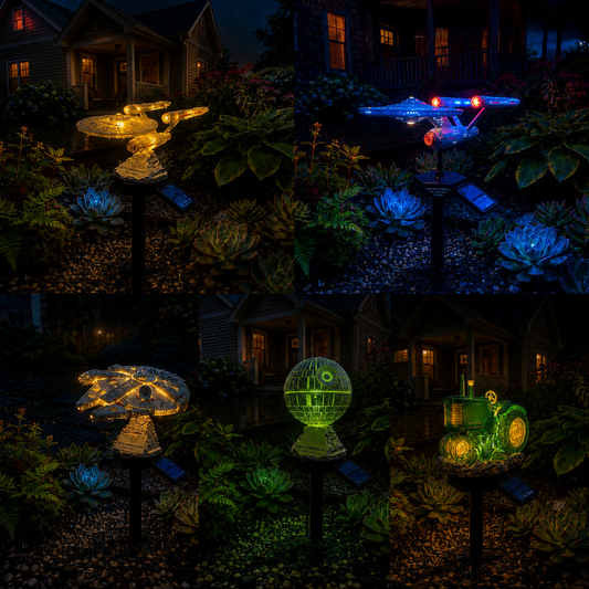 🌌🔥Sci-Fi Starship Solar Garden Light