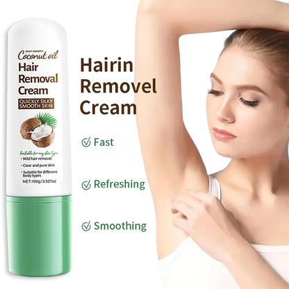 Coconut Oil Depilatory Cream,Gentle Hair Removal for All Skin Types