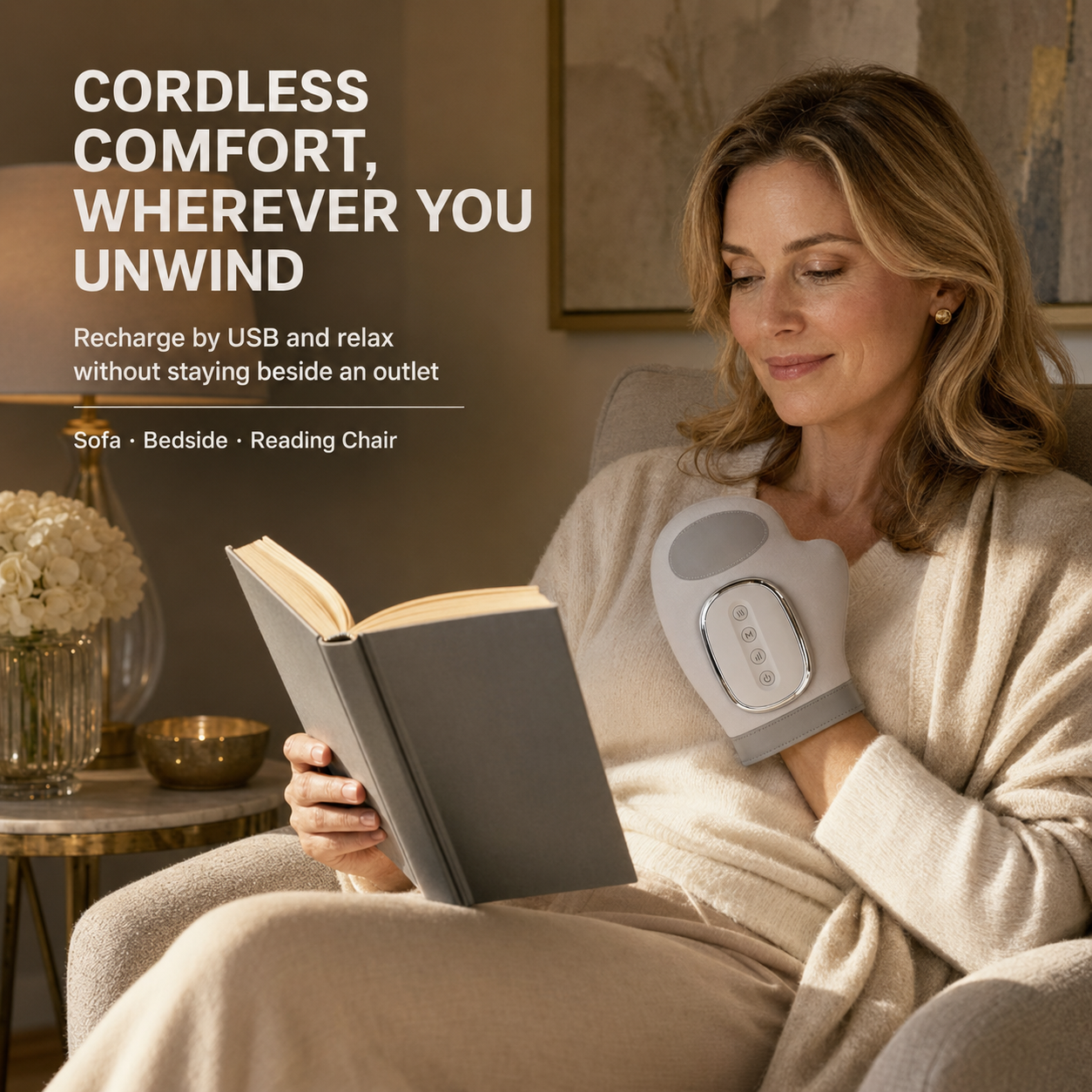 🔥Heated Compression Hand Massager – 3 Modes, USB Rechargeable Cordless Design