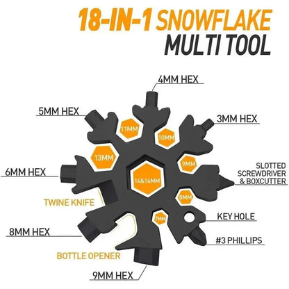 Viral 18-in-1 Snowflake Multi-tool  Stainless Steel Portable Wrench | All-in-One Screwdriver & Bottle Opener | Must-Have Survival Gadget