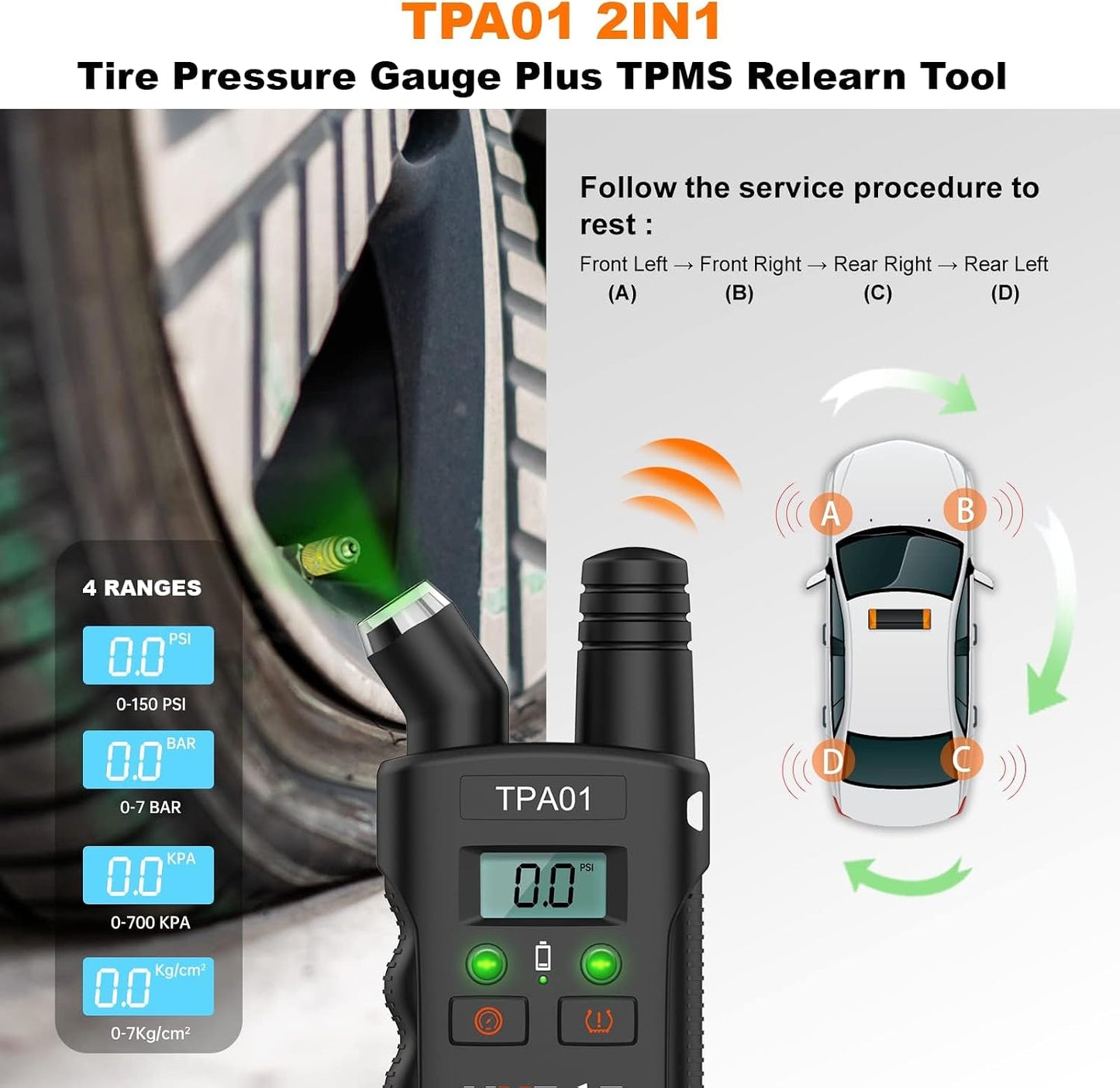 Orvyla Digital Tire Pressure Gauge & TPMS Relearn Tool
