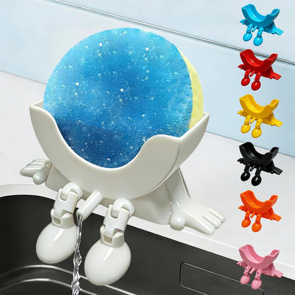 🔥🔥Cute Hanging Sponge Holder with Drainage,3D Printed Kitchen Funny Sponge Stand for Sink