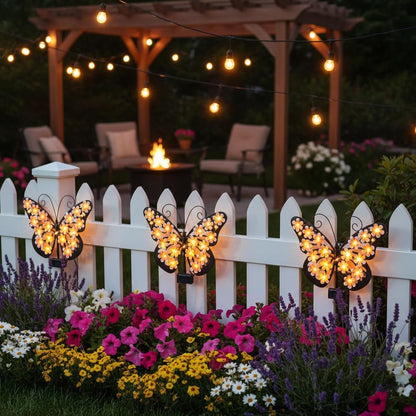 🔥Solar Lights Outdoor Metal Butterfly Wall Decor