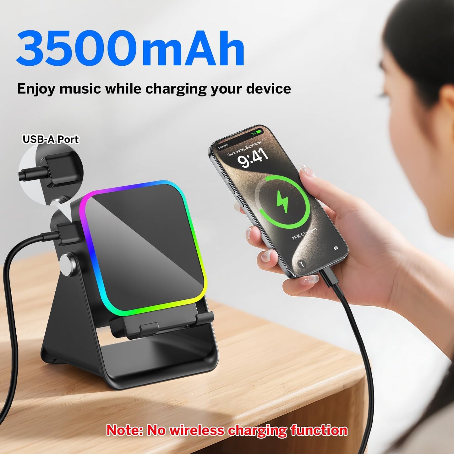 6-in-1 Wireless Bluetooth Speaker with Phone Stand & RGB Light