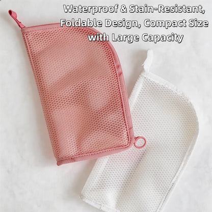 Free-Standing Clear Hanging Toiletry Bag, Foldable Waterproof EVA Cosmetic Organizer