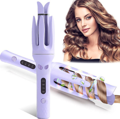 Auto Curling Iron, Ceramic Tourmaline Rotating Curler, 4 Temps, Anti-Scald