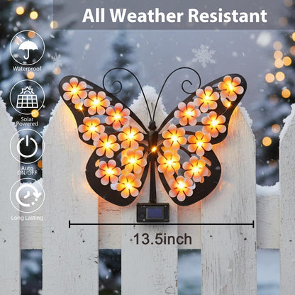 🔥Solar Lights Outdoor Metal Butterfly Wall Decor