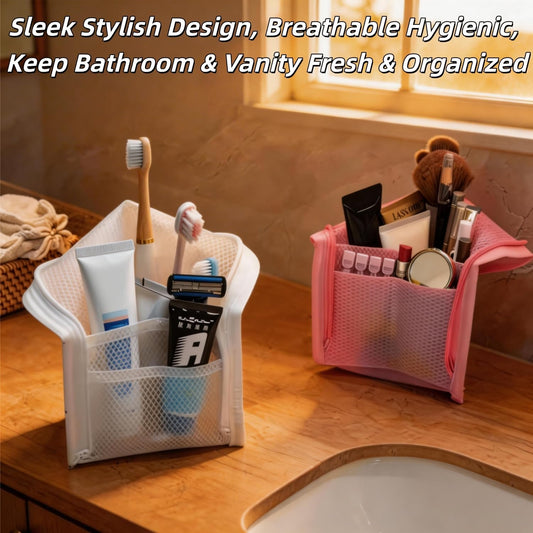 Free-Standing Clear Hanging Toiletry Bag, Foldable Waterproof EVA Cosmetic Organizer