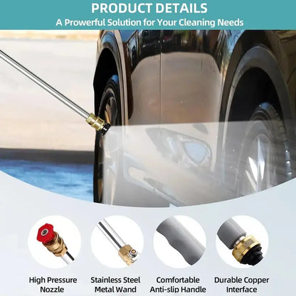 Jet Nozzle Power Washer for Garden Hose, Includes 2 High-Pressure Nozzles and Quick Connectors | Hydro Jet High Pressure Washer Tools for Car Wash, Patio, Driveway & Outdoor Cleaning