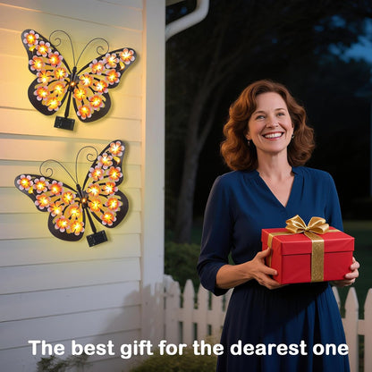 🔥Solar Lights Outdoor Metal Butterfly Wall Decor