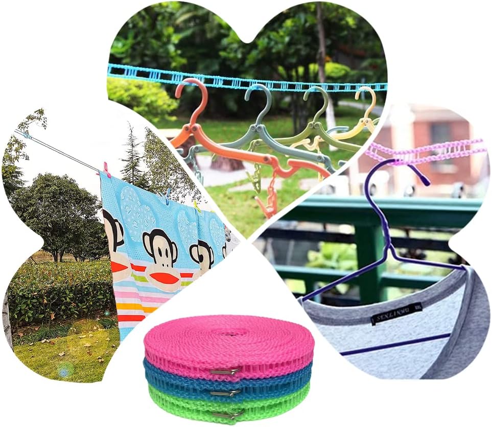 3-Pack Portable Travel Clotheslines – Wind-Resistant Laundry Lines for Indoor, Outdoor & Camping Use