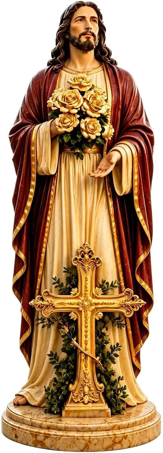 Virgin Mary Garden Statue with LED Light – Outdoor Resin Religious Decor for Patio, Yard & Prayer Space