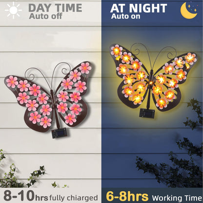 🔥Solar Lights Outdoor Metal Butterfly Wall Decor