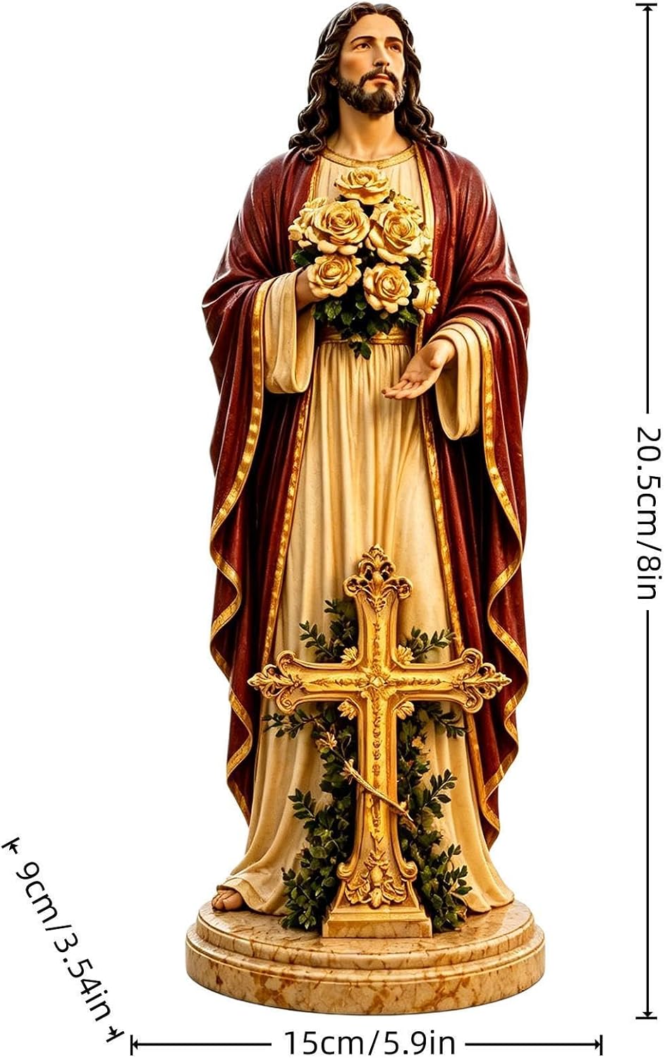 Virgin Mary Garden Statue with LED Light – Outdoor Resin Religious Decor for Patio, Yard & Prayer Space