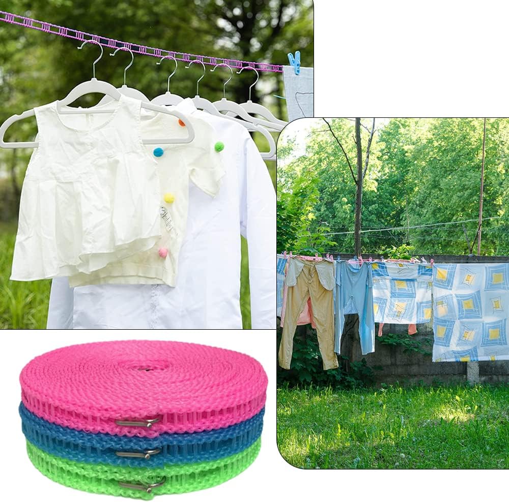 3-Pack Portable Travel Clotheslines – Wind-Resistant Laundry Lines for Indoor, Outdoor & Camping Use