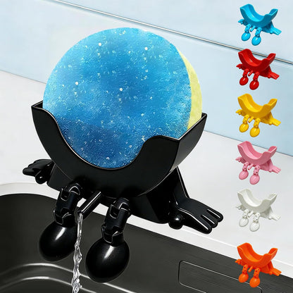 🔥🔥Cute Hanging Sponge Holder with Drainage,3D Printed Kitchen Funny Sponge Stand for Sink