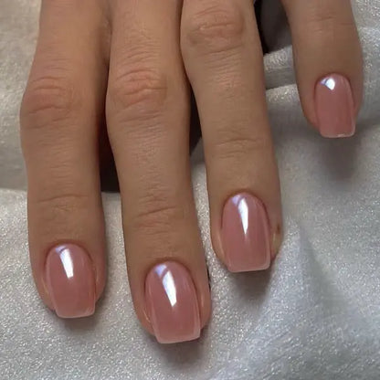 Salon-Quality Milky White Press-Ons: Extra Short Squoval Nails
